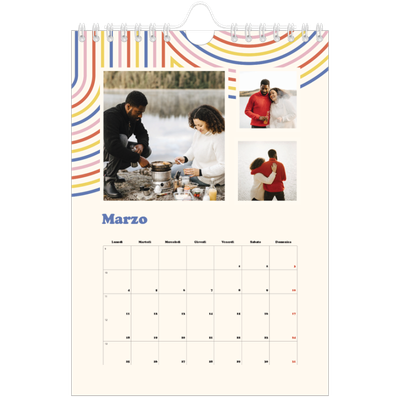 Calendario fotografico A5 — Strisce retro [Marzo]