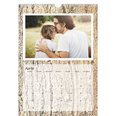 Calendario A3 verticale — Corteccia d'albero [Aprile]