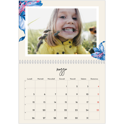 Calendario A4 Doppio — Fiori dipinti [copertina]