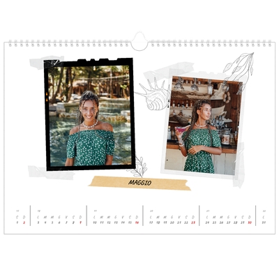 Calendario A3 orizzontale  — Album ricordi con stile [Maggio]