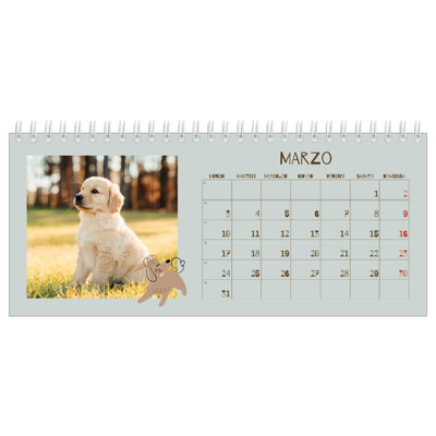 Calendari da tavolo — Cucciolo giocherellone [Marzo]