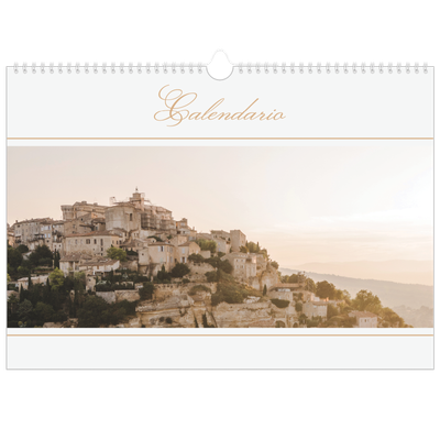Calendario A3 orizzontale  — Banner di script d'oro [copertina]