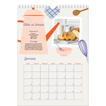 Calendario personalizzato A4 — Un anno di ricette