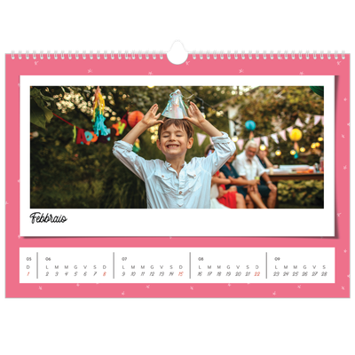 Calendario A3 orizzontale  — Scatti pop di colore [Febbraio]