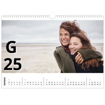 Calendario Fotografico A3 Orizzontale — Stile lettera