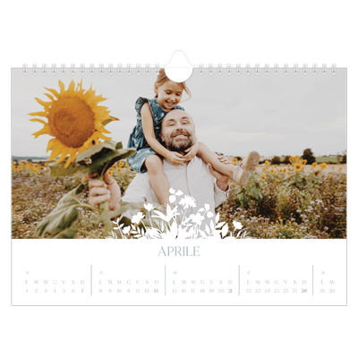Calendario fotografico A4 — Motivo floreale [Aprile]
