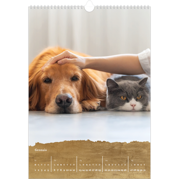 Calendario personalizzato A3 — Paillettes d'oro