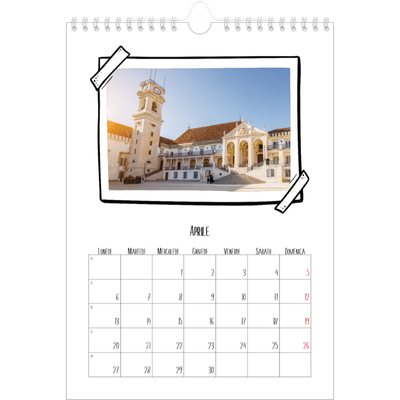 Calendario personalizzato A4 — Istantanee da album [Aprile]