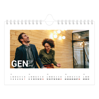 Calendario Fotografico A5 Orizzontale — Mese in grande