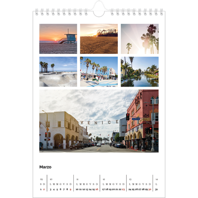 Calendario personalizzato A4 — Griglia fotografica [Marzo]