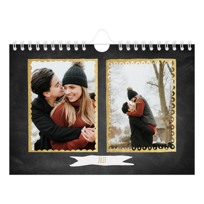 Calendario fotografico A5 — Cornici dorate [copertina]