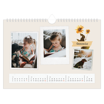 Calendario Fotografico A4 Orizzontale — Scrapbooking vintage