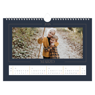 Calendario fotografico A4 — Blu prussiano [Marzo]