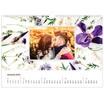 Calendario Fotografico A3 Orizzontale — Cornici floreali