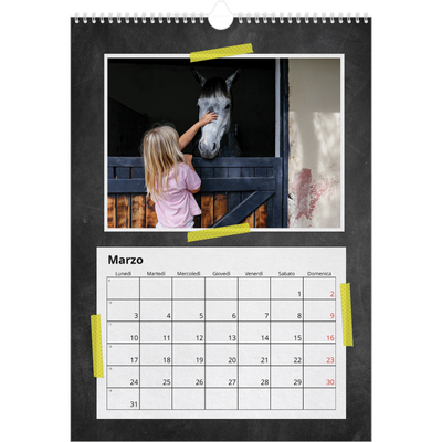Calendario A3 verticale — Nastro adesivo artigianale [Marzo]