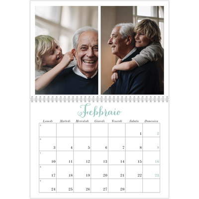 Calendario A4 Doppio — Ciao mondo [Febbraio]