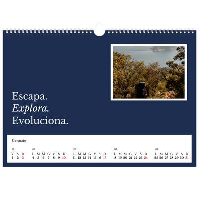 Calendario A3 orizzontale  — Terra editoriale [Gennaio]