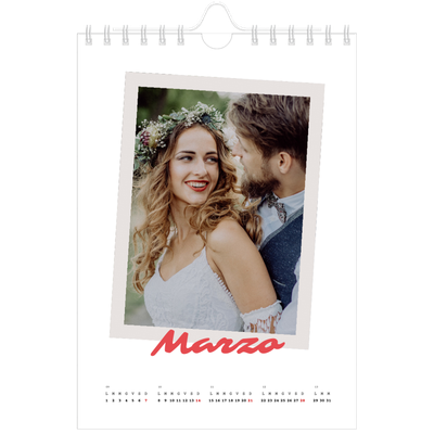 Calendario fotografico A5 — Firmato in cremisi [Marzo]