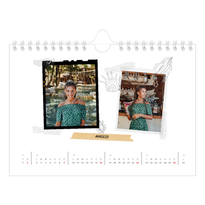Calendario fotografico A5 — Album ricordi con stile [Maggio]