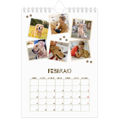 Calendario fotografico A5 — Cucciolo giocherellone [Febbraio]