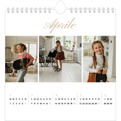 Calendari quadrati — Scatole con strisce fotografiche [Aprile]