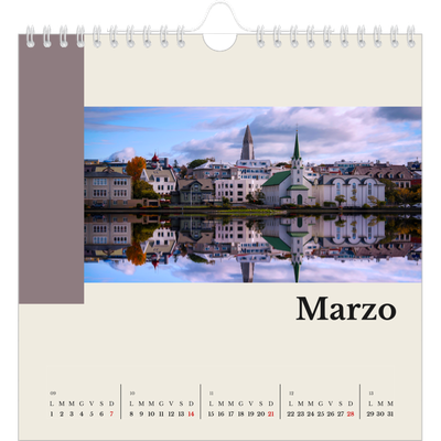Calendari quadrati — Vedute del mondo [Marzo]
