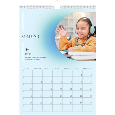 Calendario personalizzato A4 — Sfumature astrologiche [Marzo]