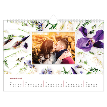 Calendario Fotografico A4 Orizzontale — Cornici floreali