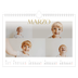 Calendario fotografico A4 — Testo in grande d'oro [Marzo]