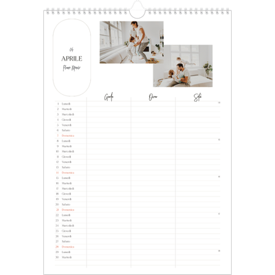 Calendario famiglia A3 verticale — Fare programmi - Famiglia di 3 [Aprile]