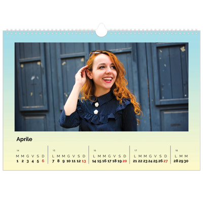 Calendario A3 orizzontale  — Tonalità pastello [Aprile]