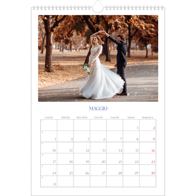 Calendario A3 verticale — Classico cobalto [Maggio]