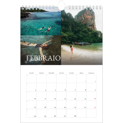 Calendario personalizzato A4 — Graziato semplice [Febbraio]