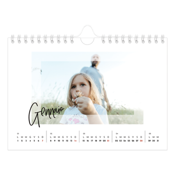 Calendario Fotografico A5 Orizzontale — Cornice trasparente