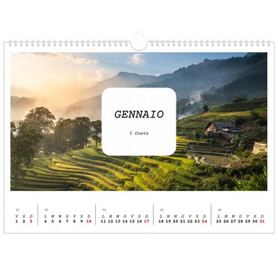 Calendario A3 orizzontale  — Tutta la storia [Gennaio]