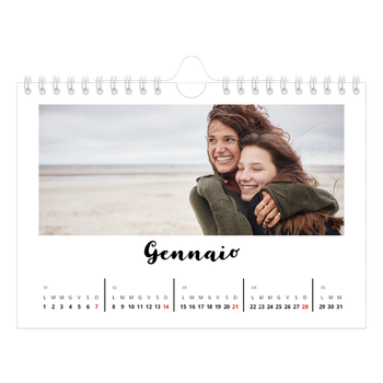 Calendario Fotografico A5 Orizzontale — Scritto a mano