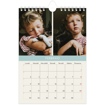 Calendario fotografico A5 — Capitoli pastello [Febbraio]