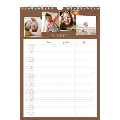Calendario famiglia A4 verticale — Calendario terra a terra - Famiglia di 3 [copertina]