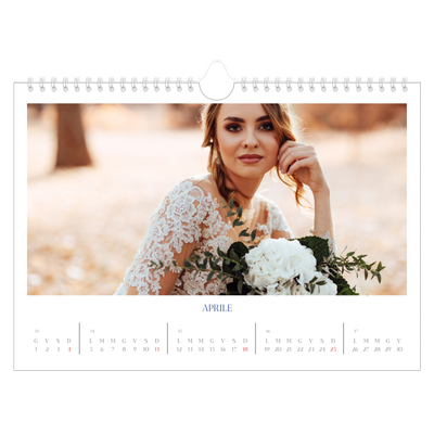 Calendario fotografico A4 — Classico cobalto [Aprile]