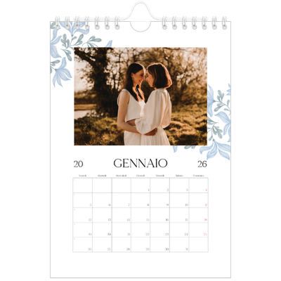 Calendario fotografico A5 — Floreale elegante [Gennaio]