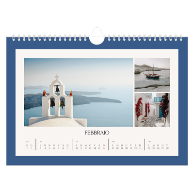 Calendario fotografico A4 — Colori classici [Febbraio]