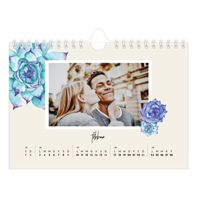 Calendario fotografico A5 — Fiori dipinti [Febbraio]