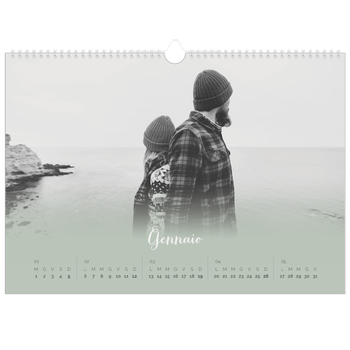 Calendario Fotografico A3 Orizzontale — Verde nebbioso