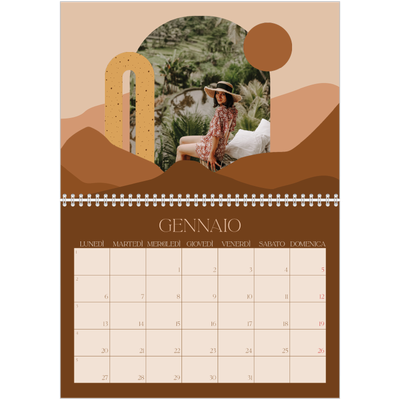 Calendario A4 Doppio — Montagne [Gennaio]