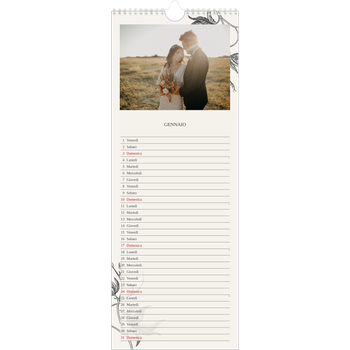 Calendario da cucina (15 x 40 cm) — Inchiostro e edera