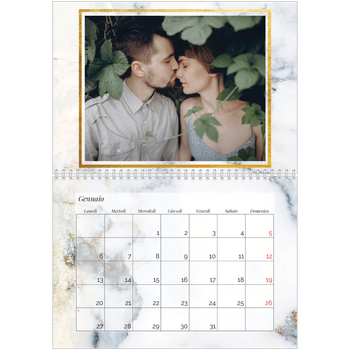 Calendario A4 Doppio — Albero fotografico d'oro