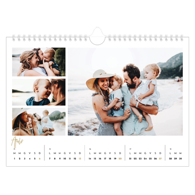 Calendario fotografico A4 — Testo scarabocchiato [Aprile]