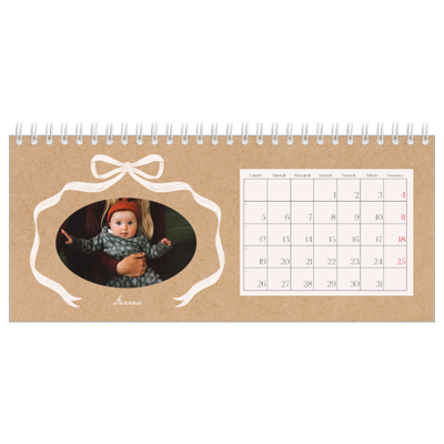 Calendari da tavolo — Kraft e fiocco [Gennaio]