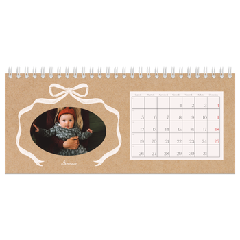 Calendario Fotografico da Tavolo — Kraft e fiocco