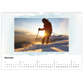 Calendario Fotografico A3 Orizzontale — Sfondi ad acquerello